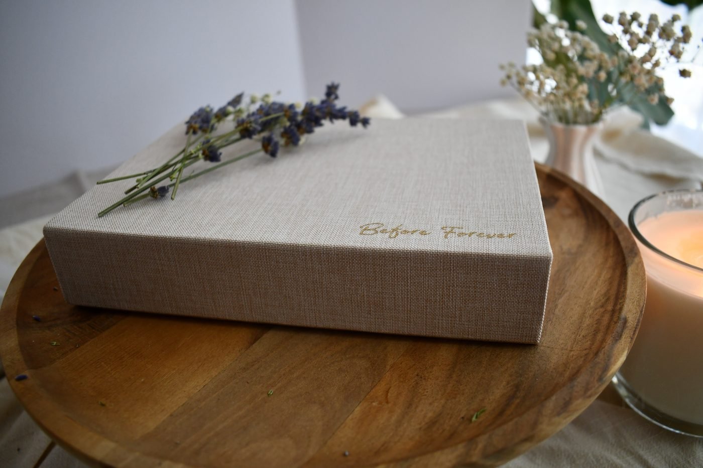 Before Forever keepsake box and wedding-season cards.