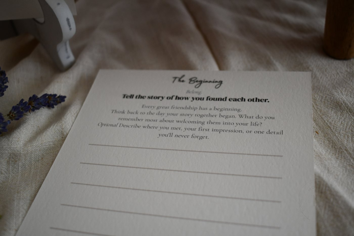 Best Friend reflection card with the keepsake logo card.