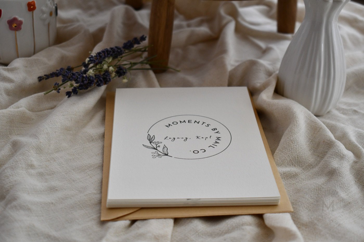 Legacy, Kept keepsake cards and box displayed for storytelling.